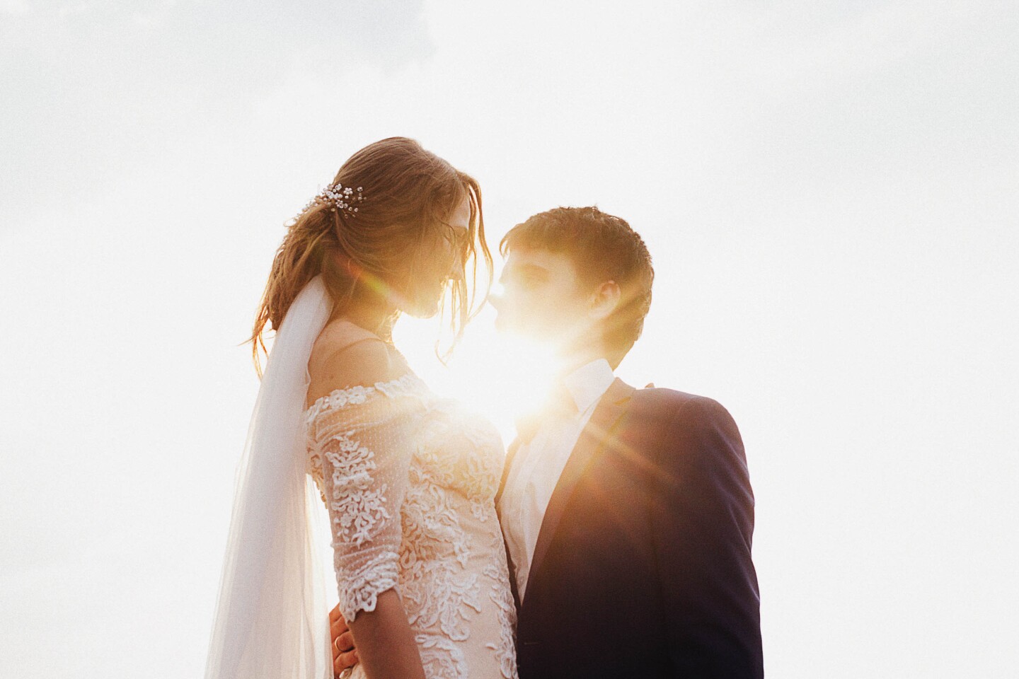 Bride Groom Sunlight
