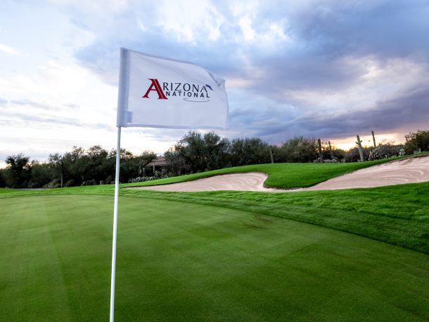 flagstick with logo of Arizona National Golf Club