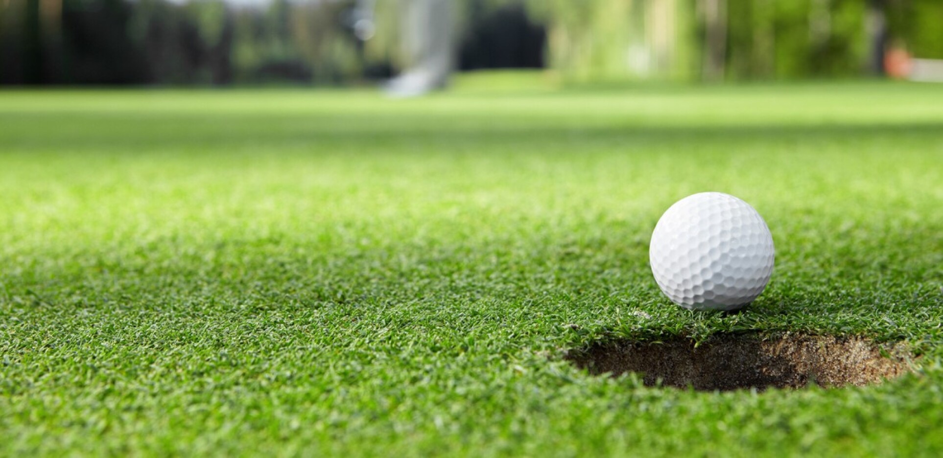 Lead Golf Ball Short of Golf Hole